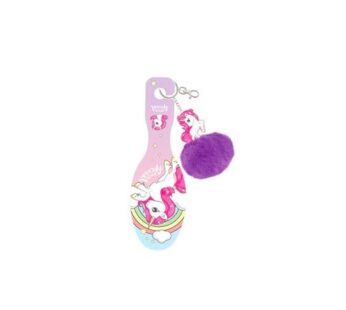 Unicorn Haarborstel aan Sleutelhanger