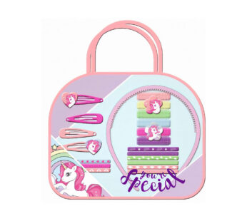 Unicorn haaraccessoires in PVC tas met wel 20 accessoires