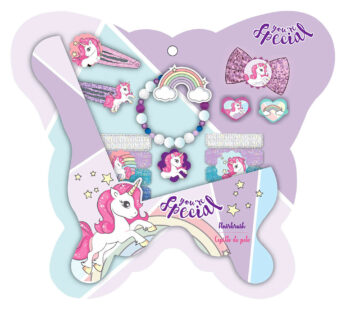 Unicorn You’re Special bestaande uit 14 accessoires voor in het haar