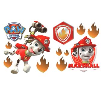 Paw Patrol muurstickers Marshall 2 stickervellen