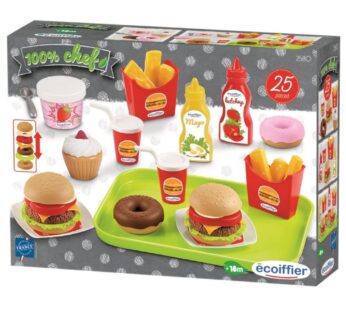 Voedsel En Snackset Op Dienblad